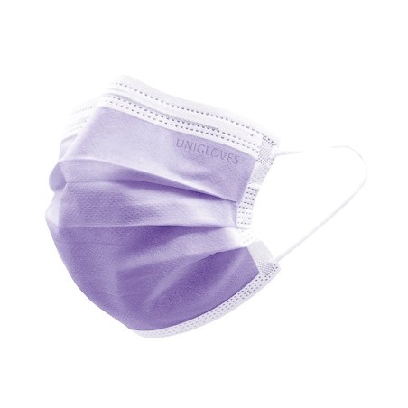 Mondmaskers type IIR Violet 3-laags Unigloves 50 st