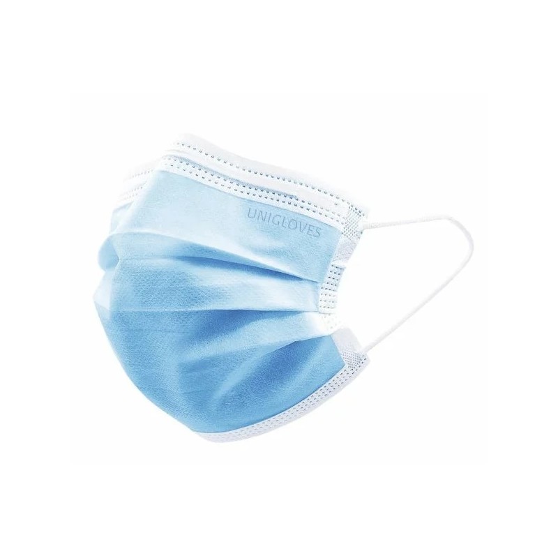 Mondmaskers type IIR Blauw 3-laags Unigloves 50 st