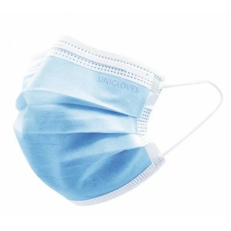 Mondmaskers type IIR Blauw 3-laags Unigloves 50 st